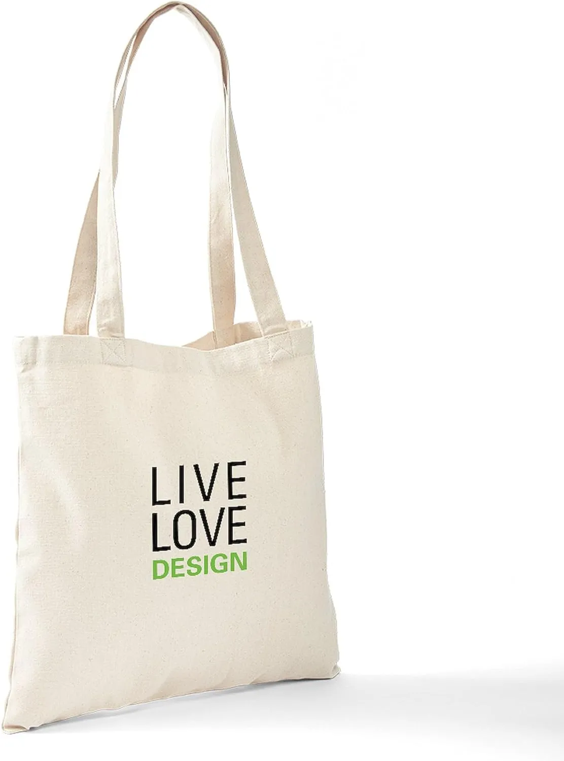 CafePress Live Love Design Tote Bag Natural Canvas Tote Bag, Reusable Shopping Bag