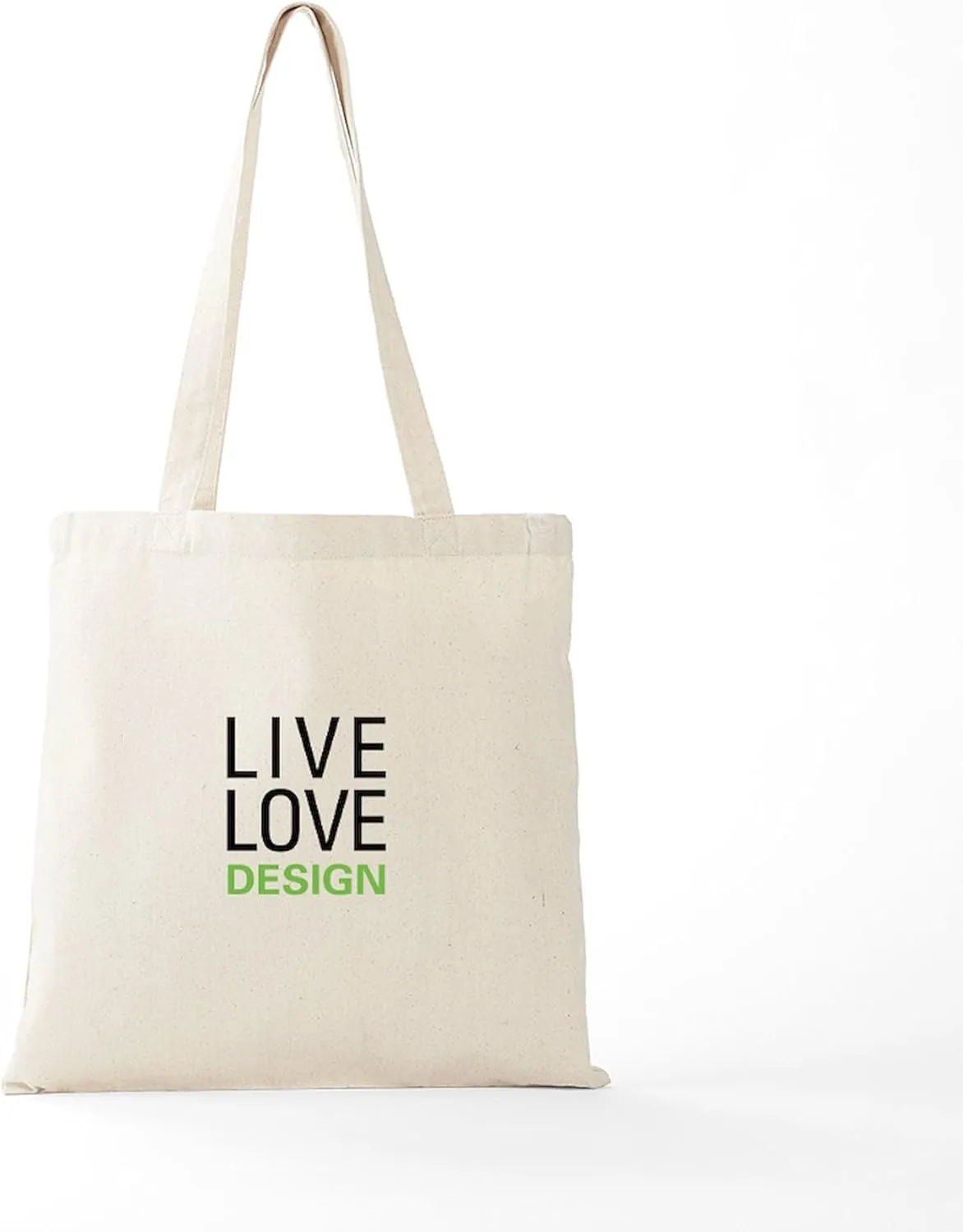 CafePress Live Love Design Tote Bag Natural Canvas Tote Bag, Reusable Shopping Bag
