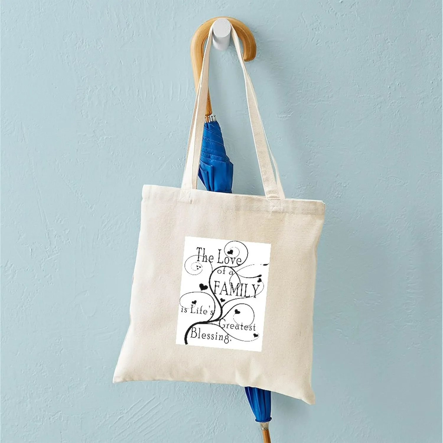 CafePress Love Of Family Tote Bag Natural Canvas Tote Bag, Reusable Shopping Bag