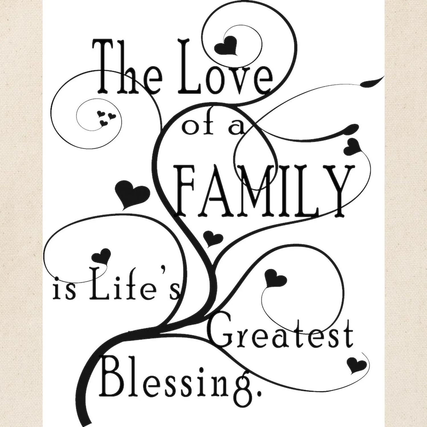 CafePress Love Of Family Tote Bag Natural Canvas Tote Bag, Reusable Shopping Bag