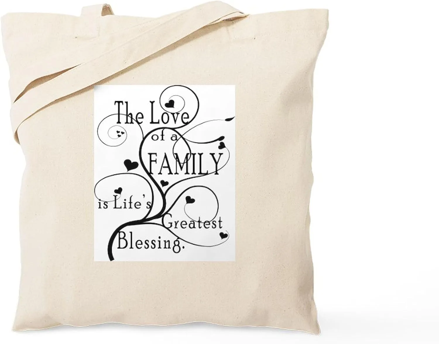 CafePress Love Of Family Tote Bag Natural Canvas Tote Bag, Reusable Shopping Bag
