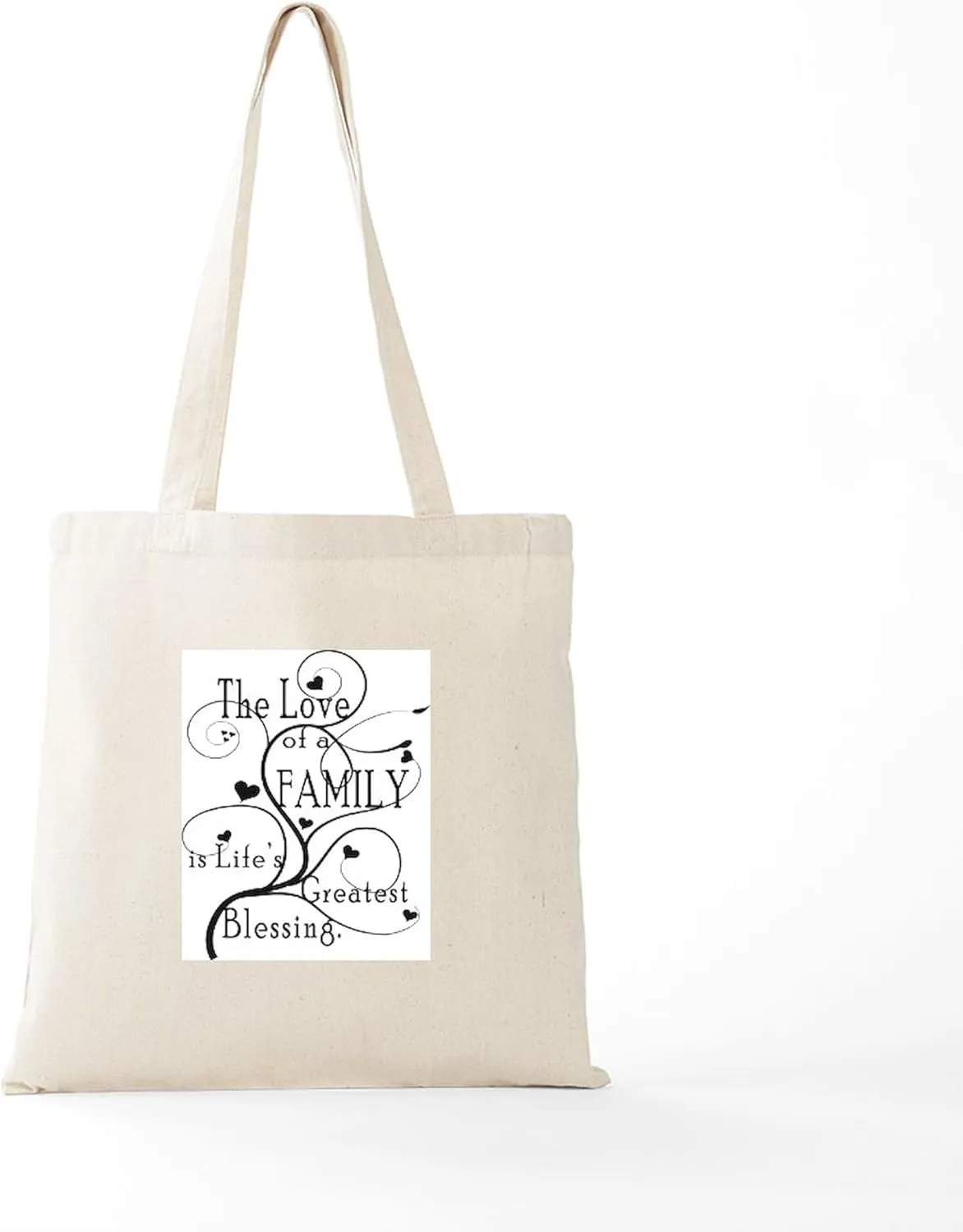 CafePress Love Of Family Tote Bag Natural Canvas Tote Bag, Reusable Shopping Bag