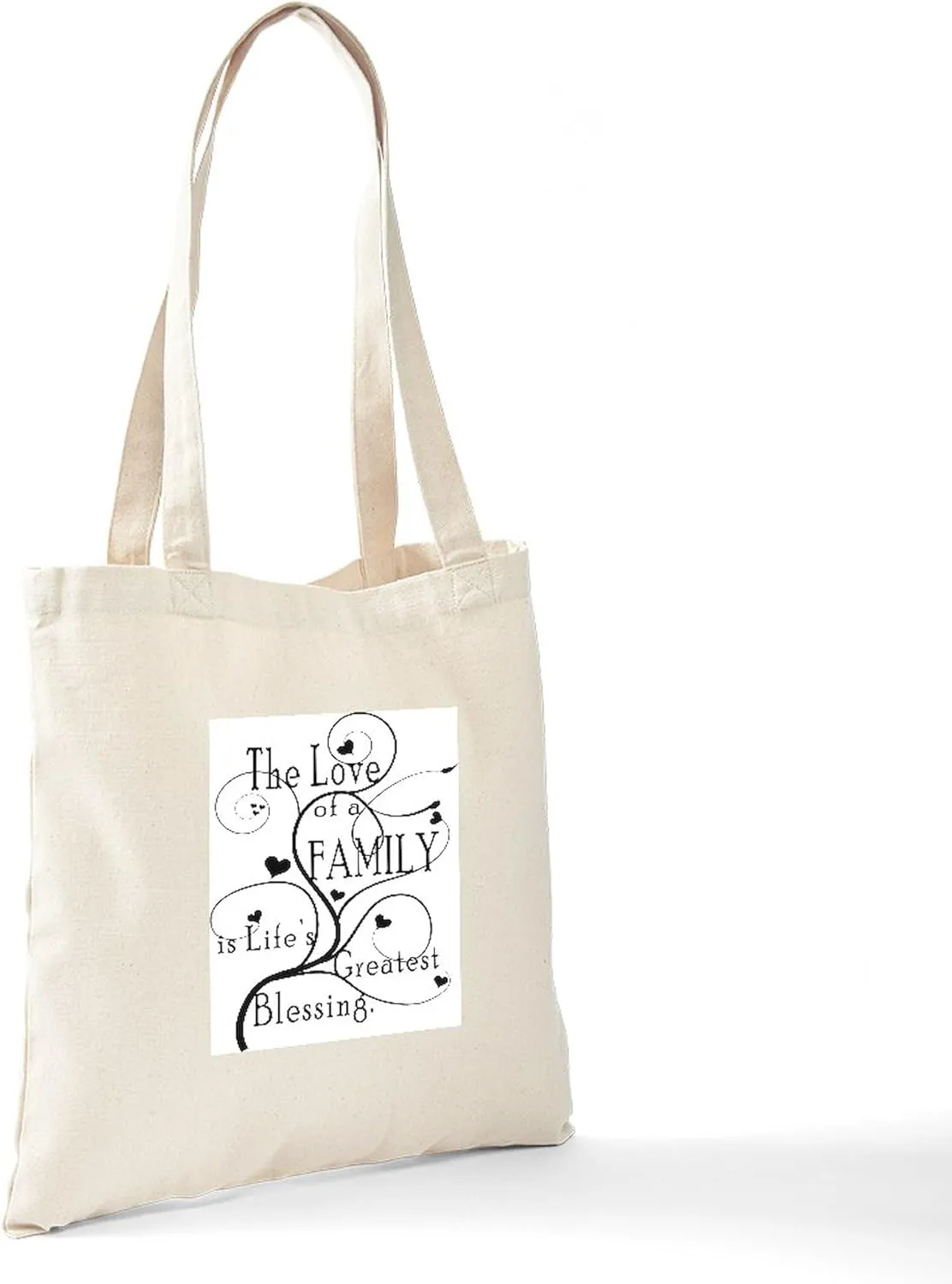 CafePress Love Of Family Tote Bag Natural Canvas Tote Bag, Reusable Shopping Bag