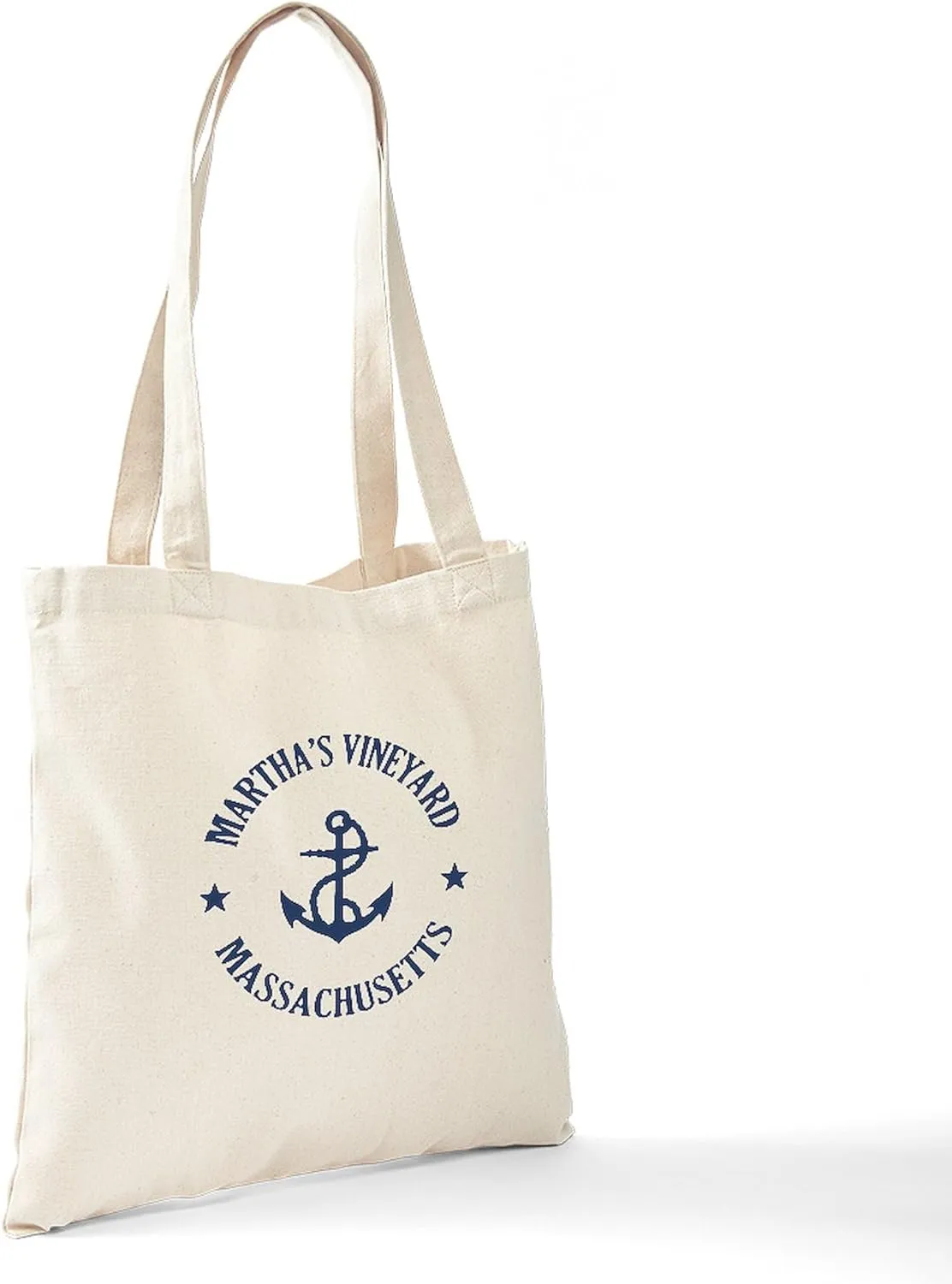 CafePress Martha's Vineyard Anchor Tote Bag Natural Canvas Tote Bag, Reusable Shopping Bag