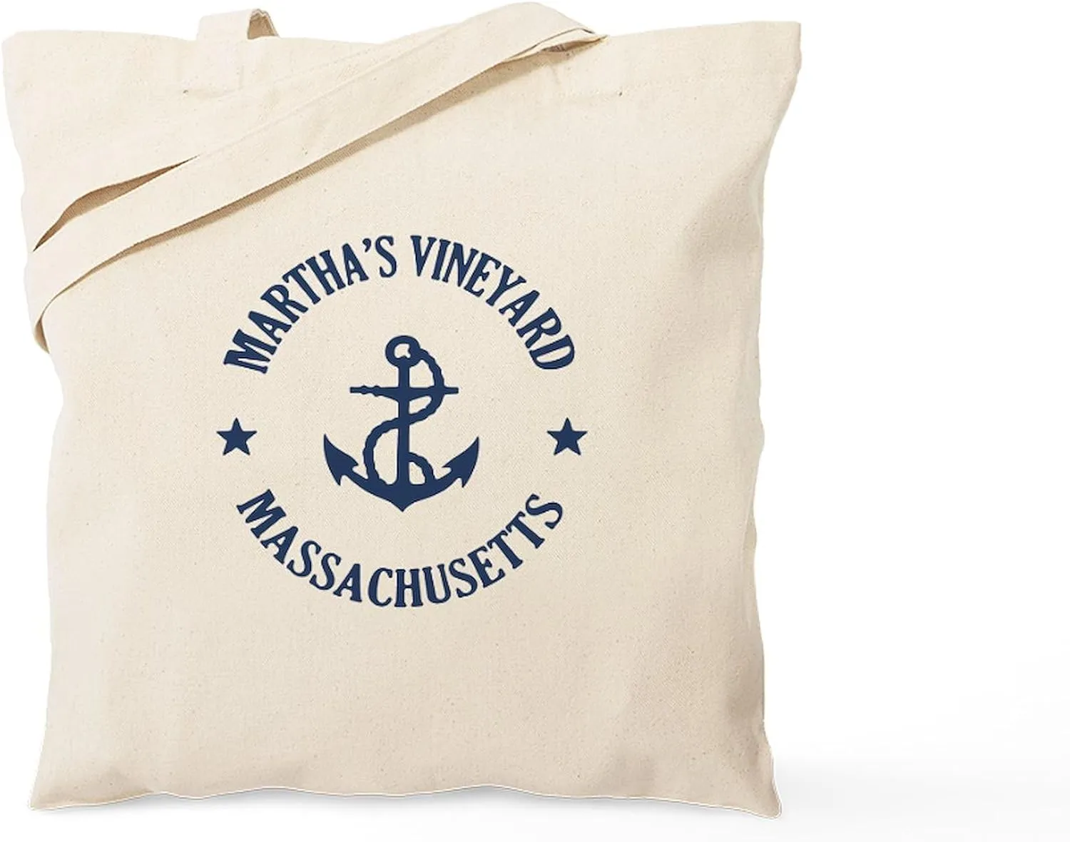 CafePress Martha's Vineyard Anchor Tote Bag Natural Canvas Tote Bag, Reusable Shopping Bag