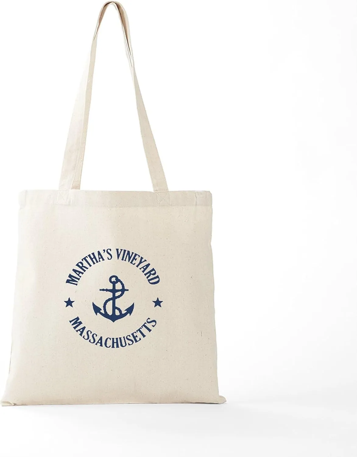 CafePress Martha's Vineyard Anchor Tote Bag Natural Canvas Tote Bag, Reusable Shopping Bag