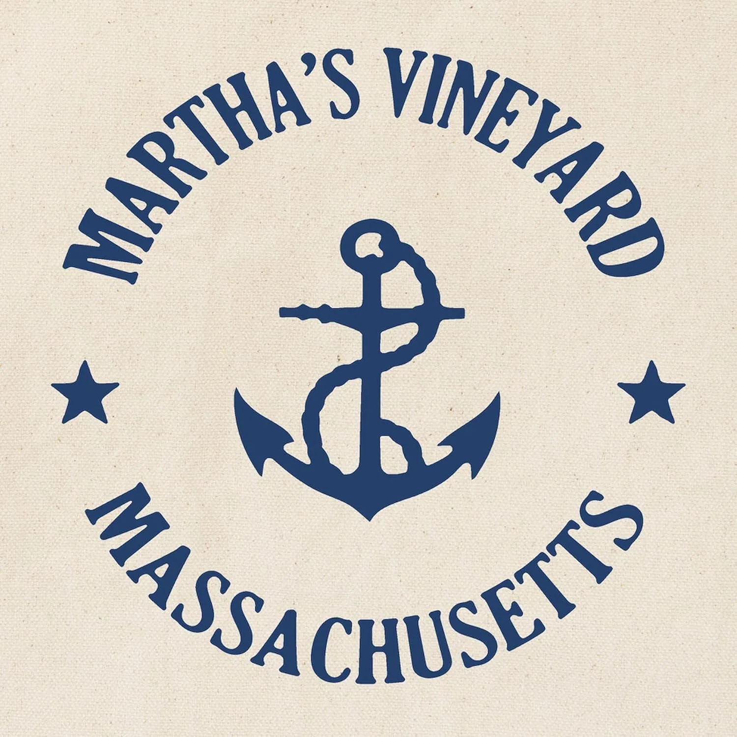 CafePress Martha's Vineyard Anchor Tote Bag Natural Canvas Tote Bag, Reusable Shopping Bag