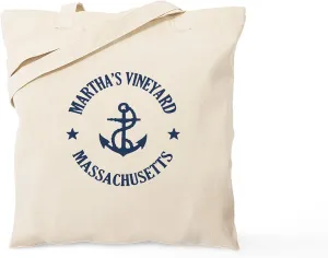 CafePress Martha's Vineyard Anchor Tote Bag Natural Canvas Tote Bag, Reusable Shopping Bag