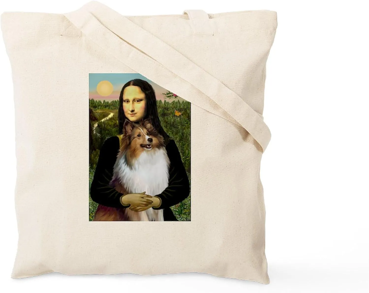CafePress Mona's Sable Sheltie Tote Bag Natural Canvas Tote Bag, Reusable Shopping Bag