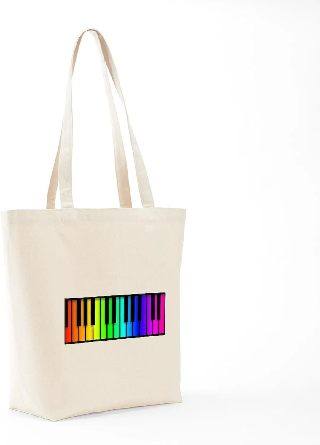 CafePress Piano Tote Bag Reusable Natural Beige Canvas Shopping Bag