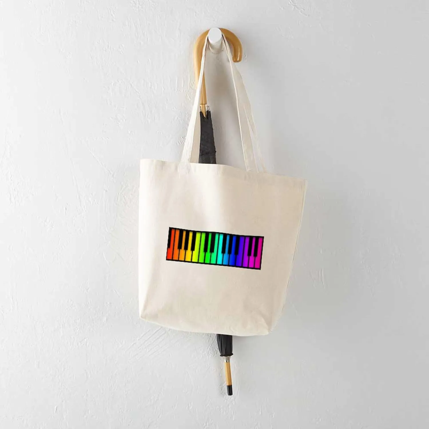 CafePress Piano Tote Bag Reusable Natural Beige Canvas Shopping Bag