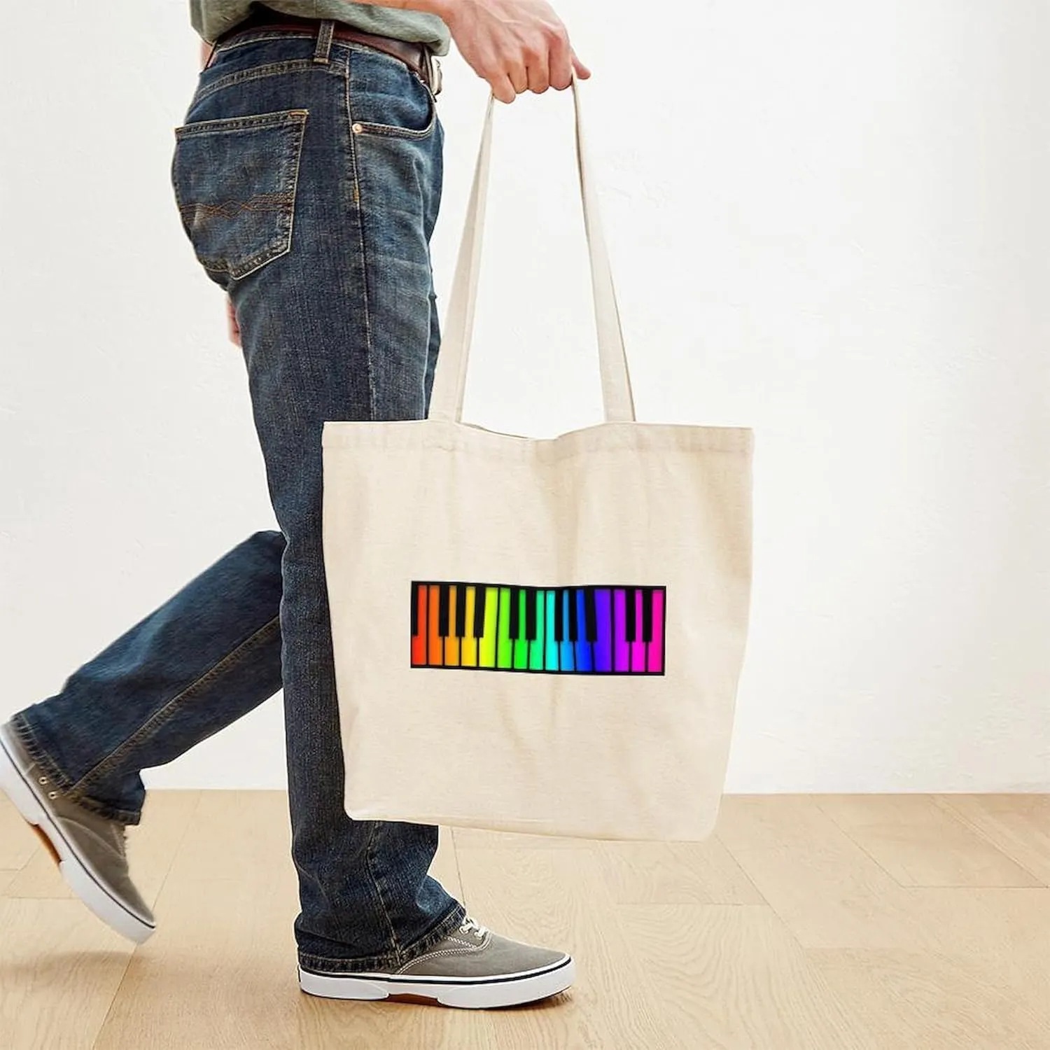 CafePress Piano Tote Bag Reusable Natural Beige Canvas Shopping Bag