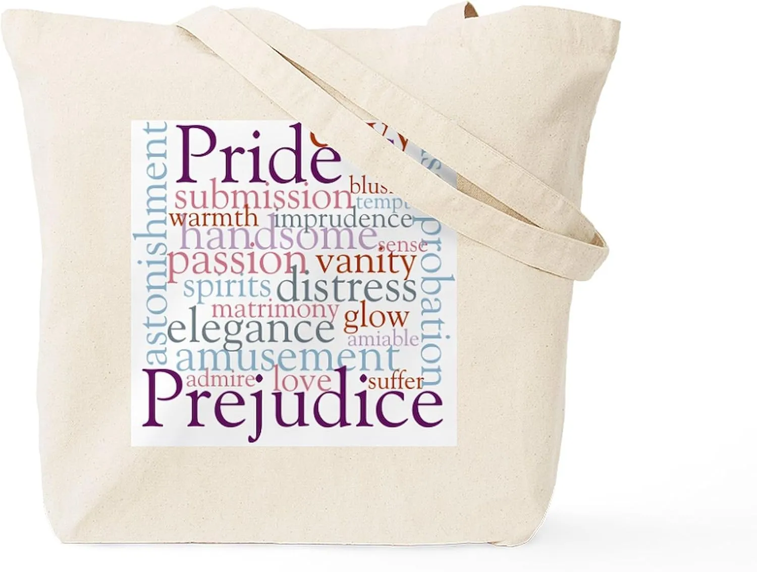 CafePress Pride, Prejudice Tote Bag Reusable Natural Beige Canvas Shopping Bag