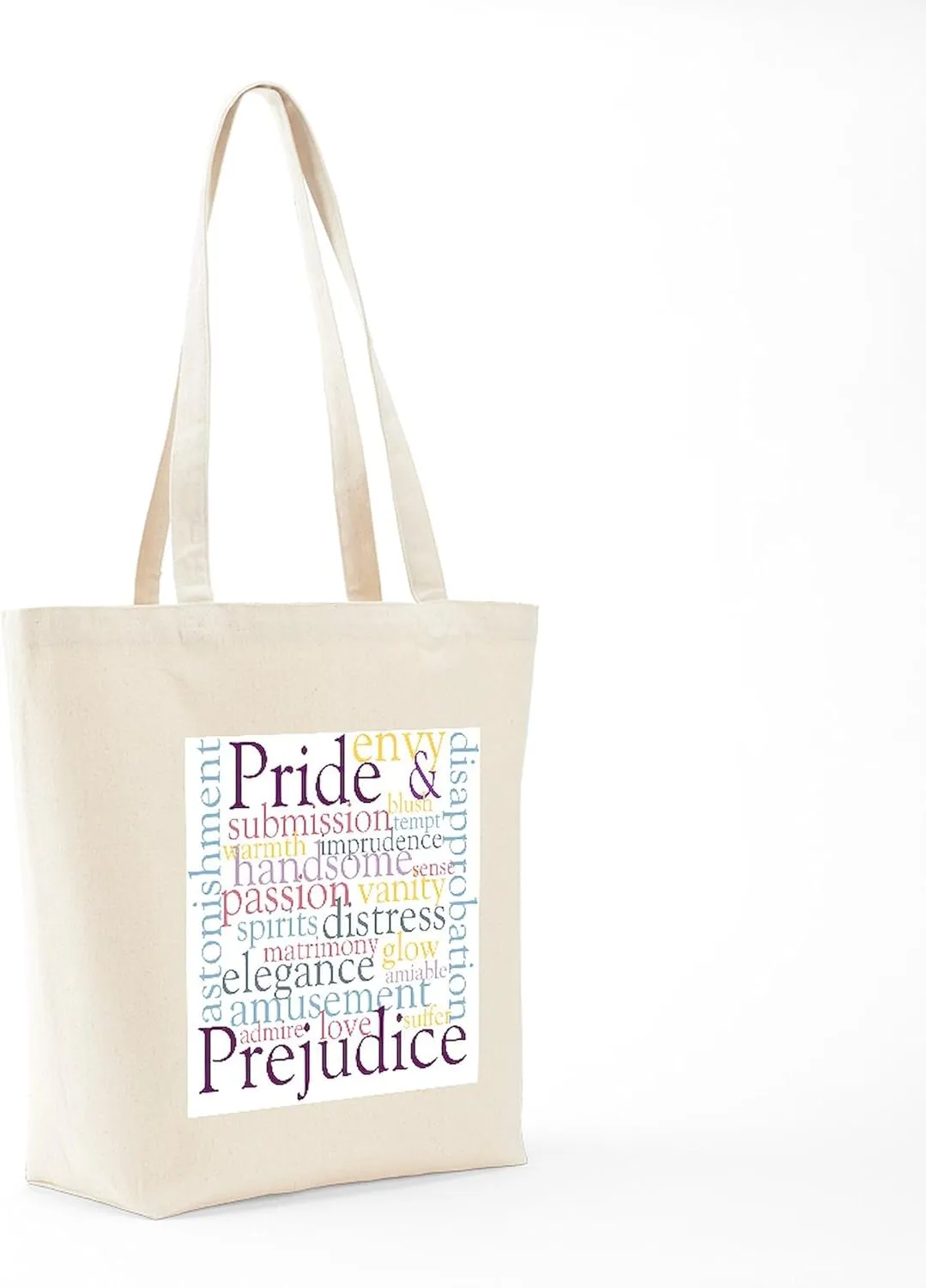 CafePress Pride, Prejudice Tote Bag Reusable Natural Beige Canvas Shopping Bag
