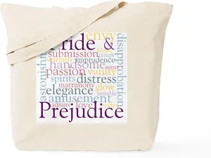 CafePress Pride, Prejudice Tote Bag Reusable Natural Beige Canvas Shopping Bag