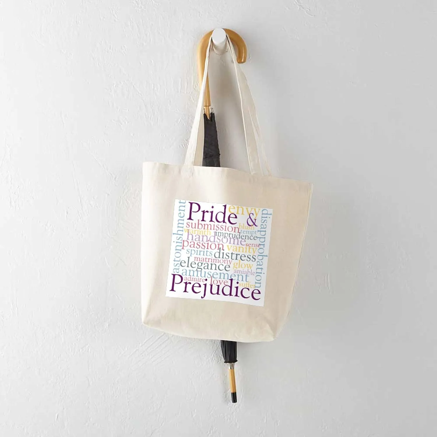 CafePress Pride, Prejudice Tote Bag Reusable Natural Beige Canvas Shopping Bag