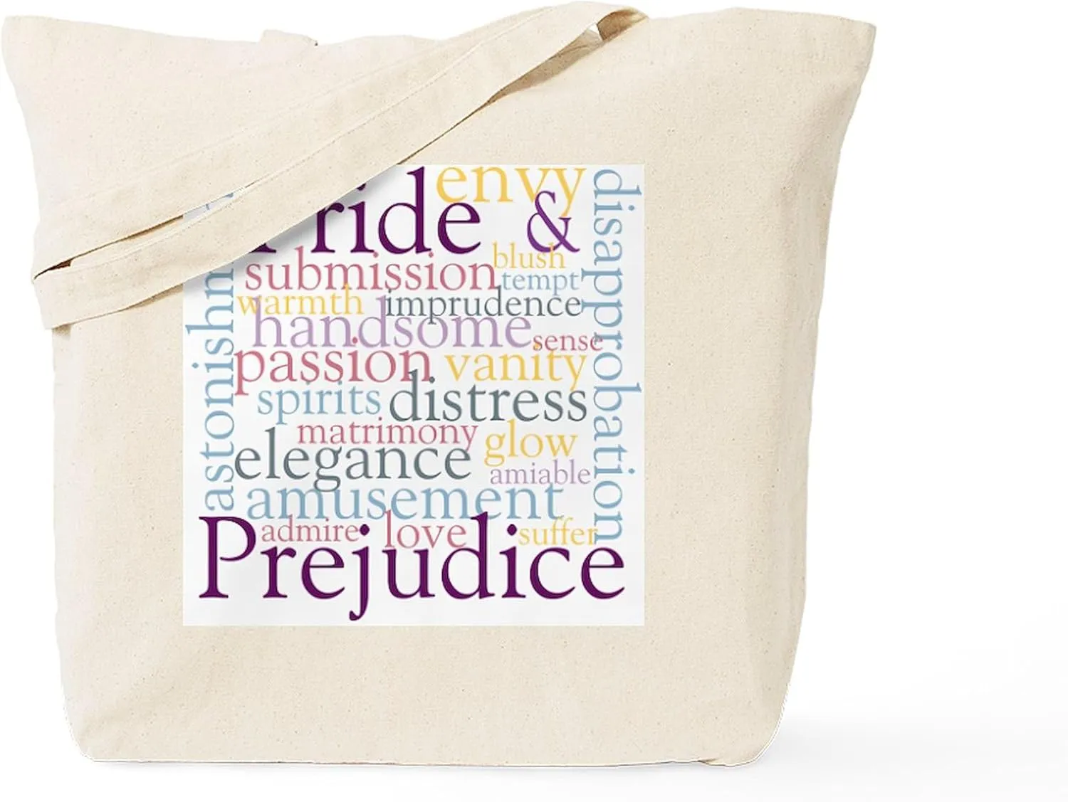 CafePress Pride, Prejudice Tote Bag Reusable Natural Beige Canvas Shopping Bag