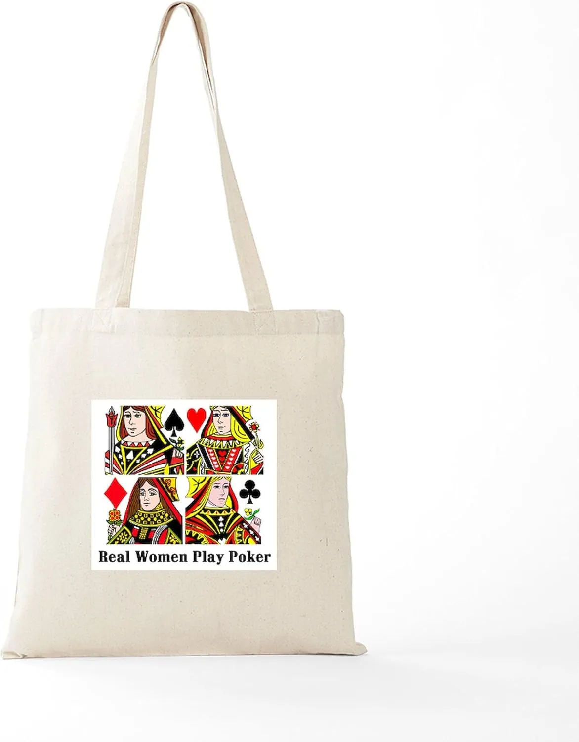 CafePress Real Women Play Poker Tote Bag Natural Canvas Tote Bag, Reusable Shopping Bag