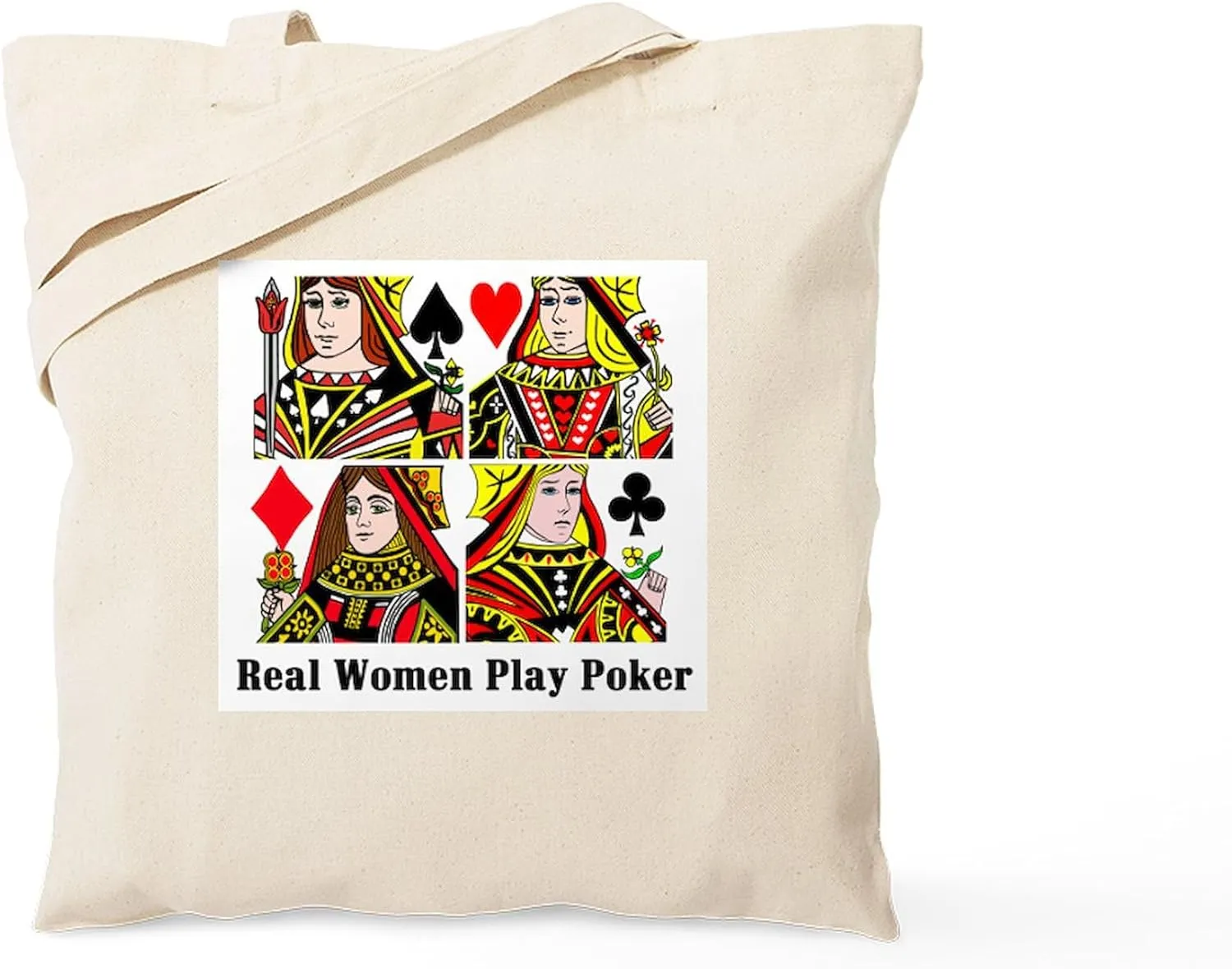 CafePress Real Women Play Poker Tote Bag Natural Canvas Tote Bag, Reusable Shopping Bag