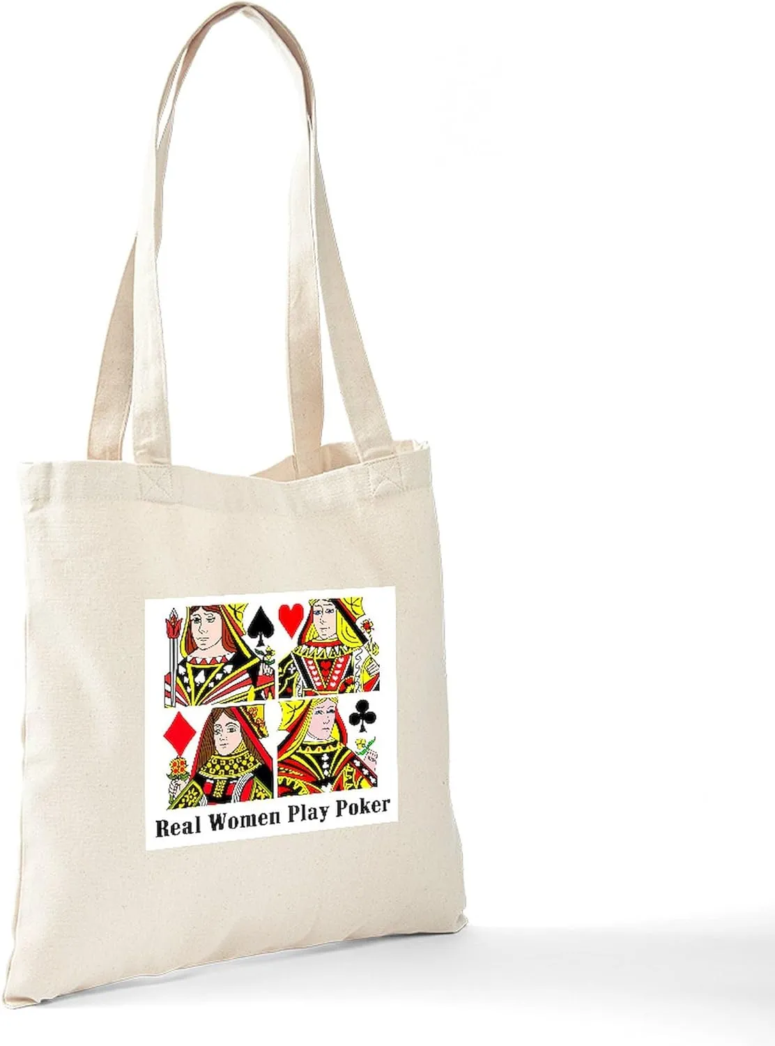 CafePress Real Women Play Poker Tote Bag Natural Canvas Tote Bag, Reusable Shopping Bag