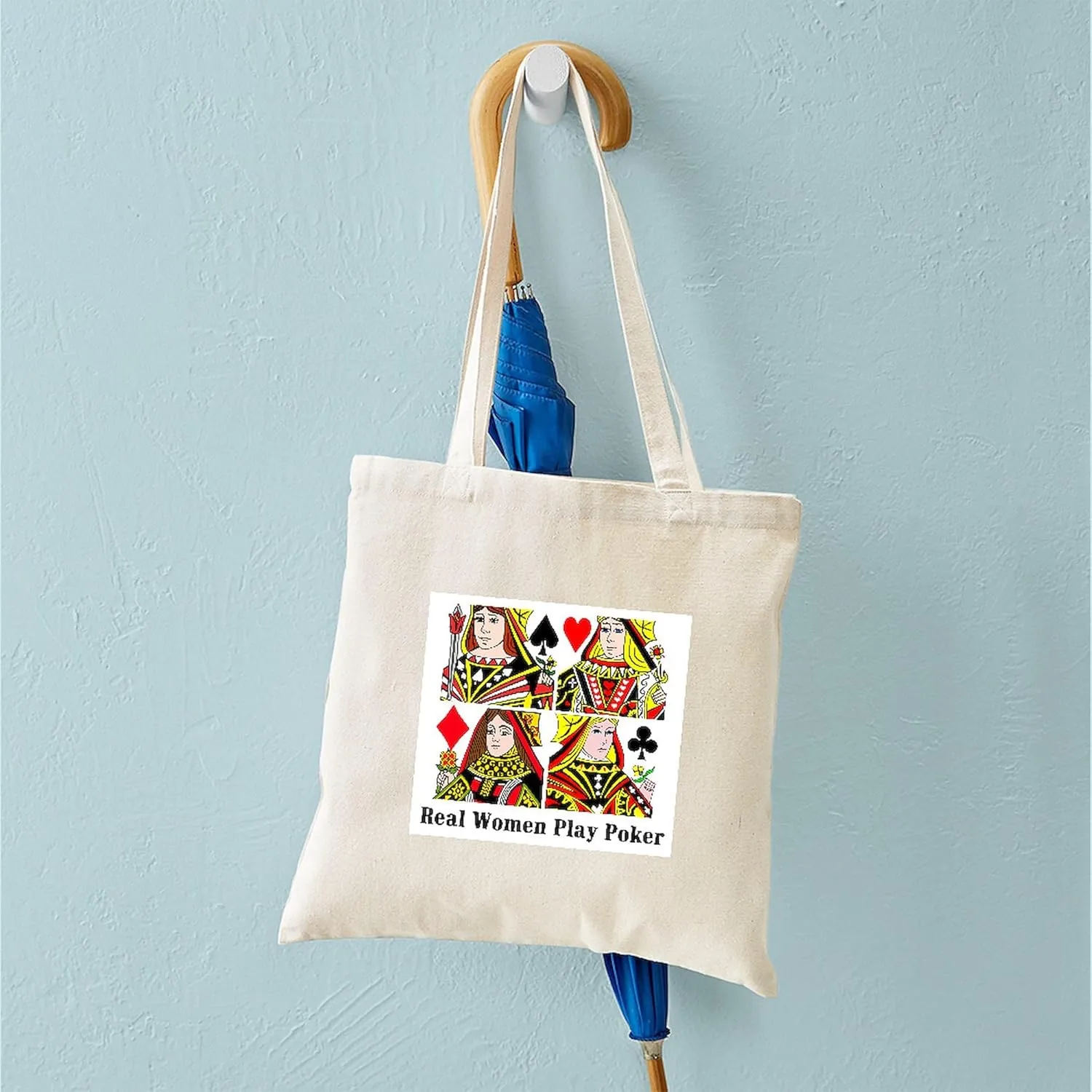 CafePress Real Women Play Poker Tote Bag Natural Canvas Tote Bag, Reusable Shopping Bag