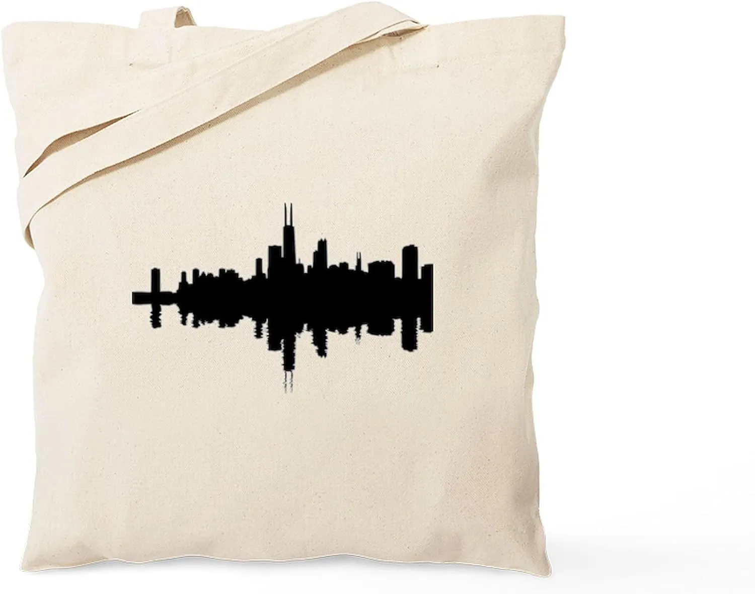 CafePress Reflections Of Chicago Tote Bag Reusable Natural Beige Canvas Shopping Bag