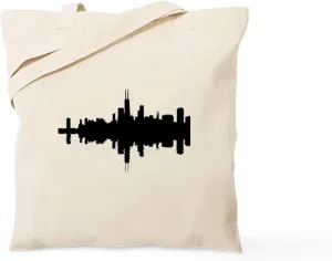 CafePress Reflections Of Chicago Tote Bag Reusable Natural Beige Canvas Shopping Bag