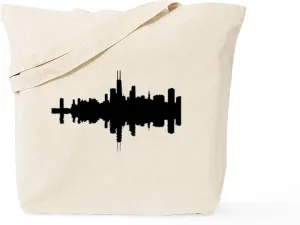 CafePress Reflections Of Chicago Tote Bag Reusable Natural Beige Canvas Shopping Bag