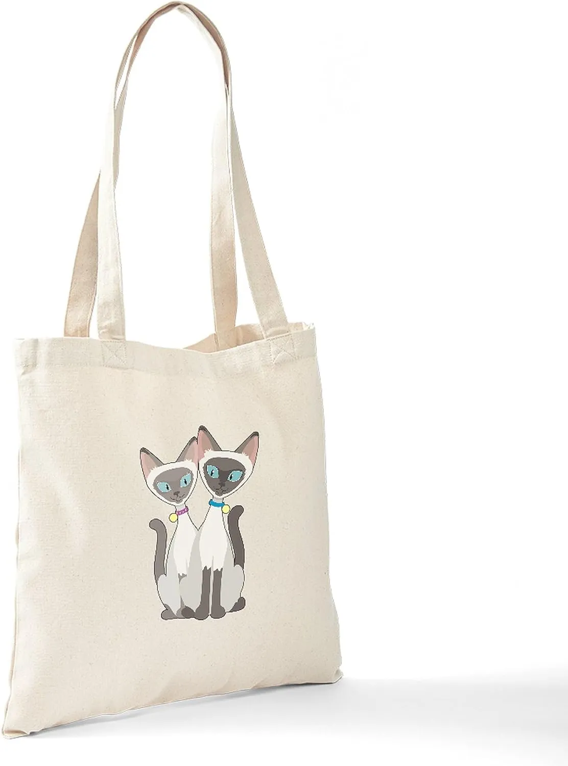 CafePress Siamese Cats Tote Bag Natural Canvas Tote Bag, Reusable Shopping Bag