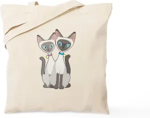 CafePress Siamese Cats Tote Bag Natural Canvas Tote Bag, Reusable Shopping Bag