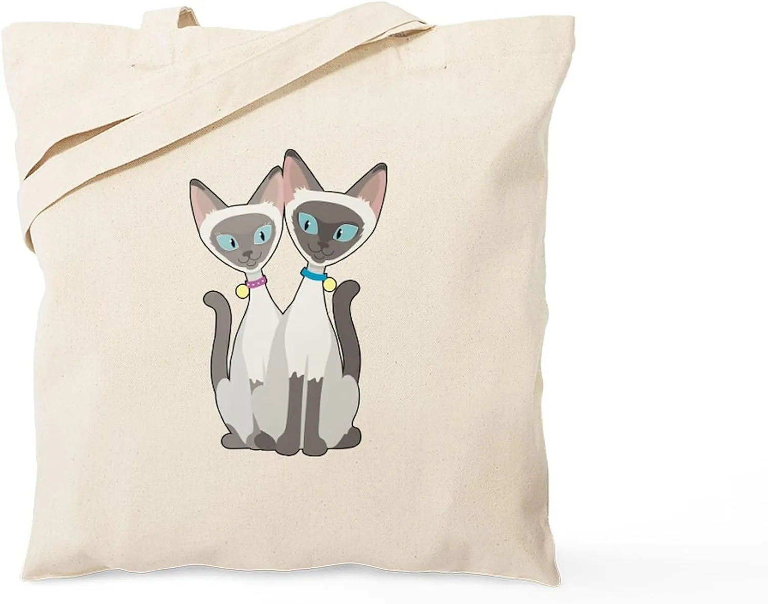 CafePress Siamese Cats Tote Bag Natural Canvas Tote Bag, Reusable Shopping Bag