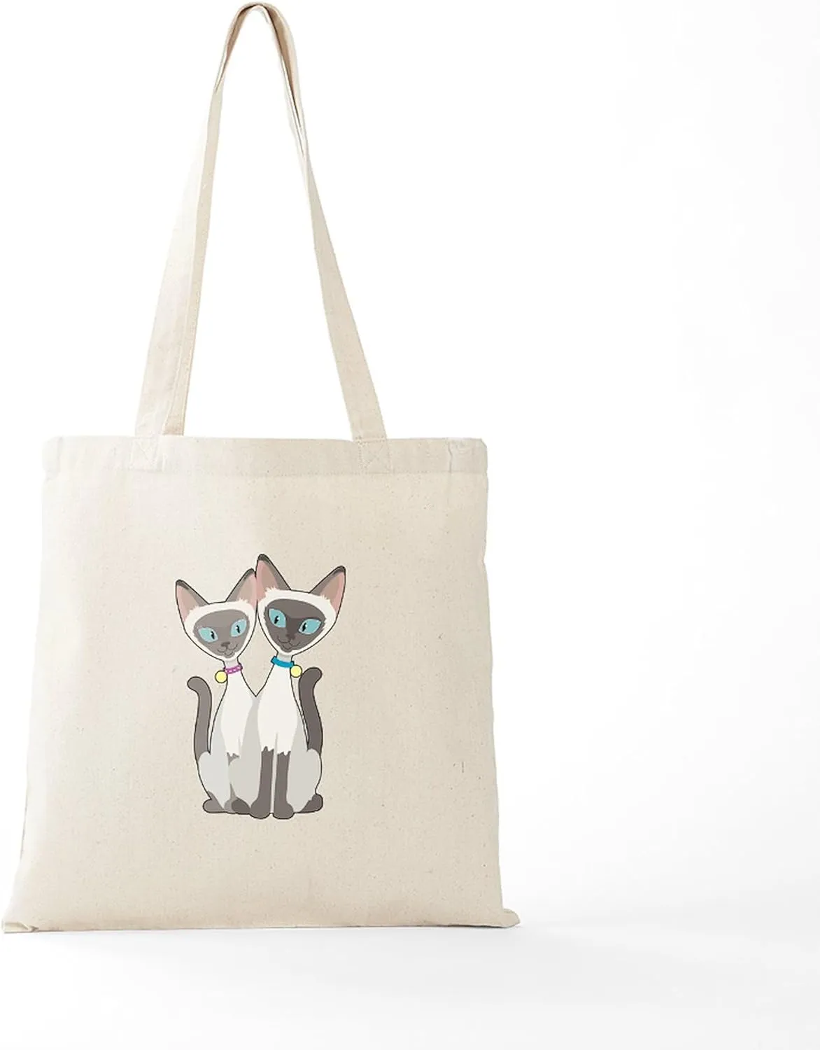 CafePress Siamese Cats Tote Bag Natural Canvas Tote Bag, Reusable Shopping Bag