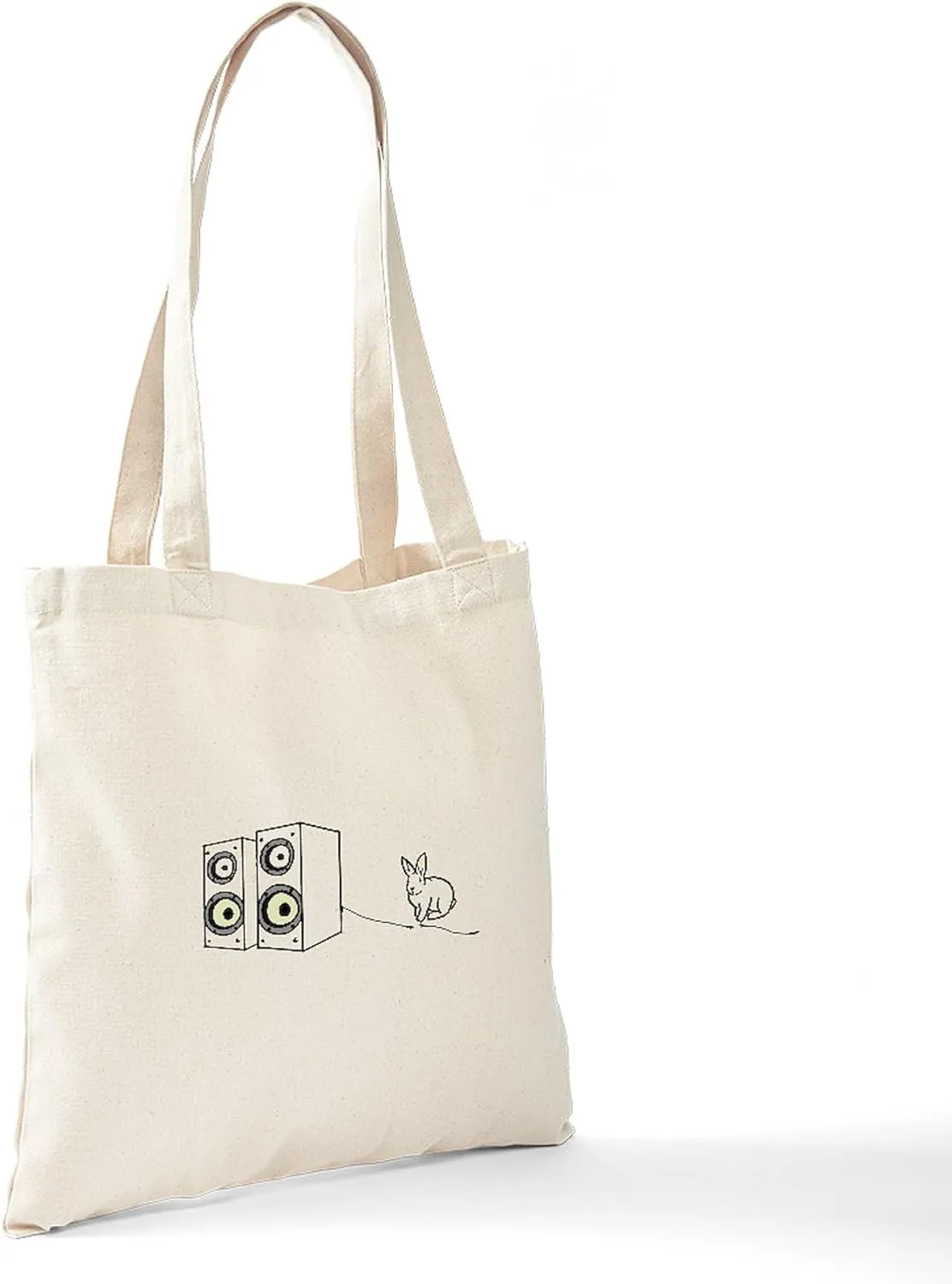 CafePress Speaker Bunny Tote Bag Reusable Natural Beige Canvas Shopping Bag