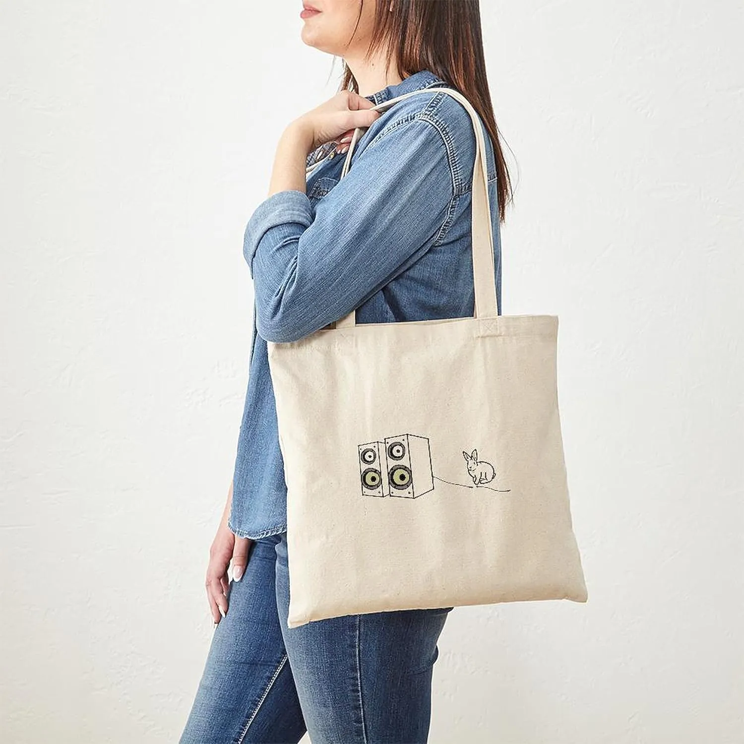 CafePress Speaker Bunny Tote Bag Reusable Natural Beige Canvas Shopping Bag
