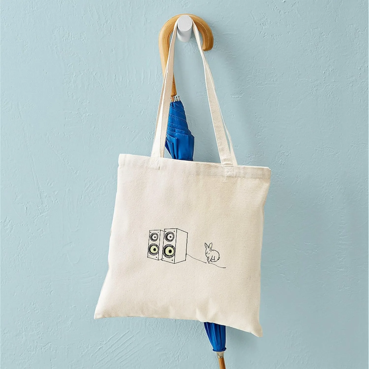 CafePress Speaker Bunny Tote Bag Reusable Natural Beige Canvas Shopping Bag