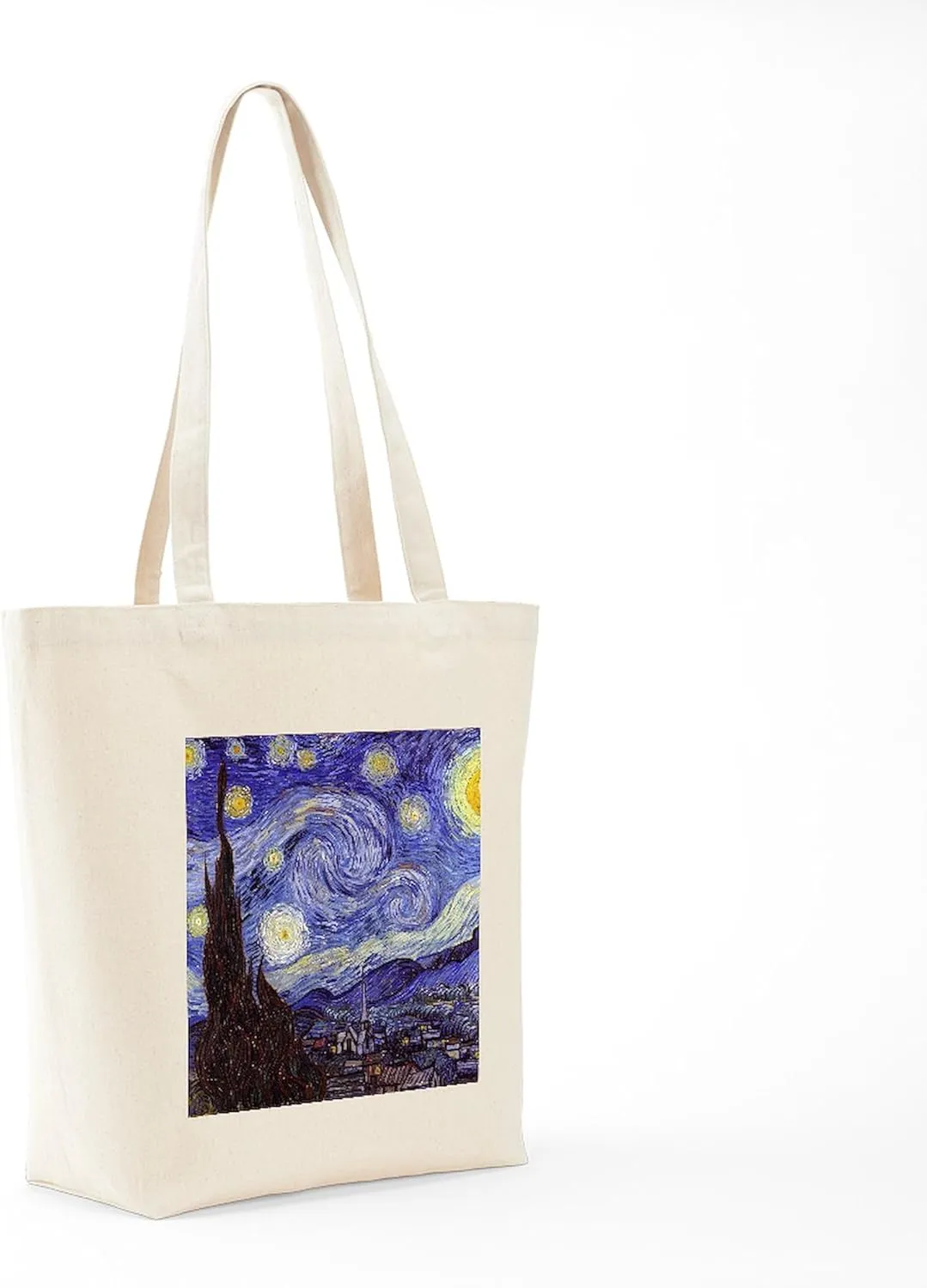 CafePress Starry Night Tote Bag Natural Canvas Tote Bag, Reusable Shopping Bag