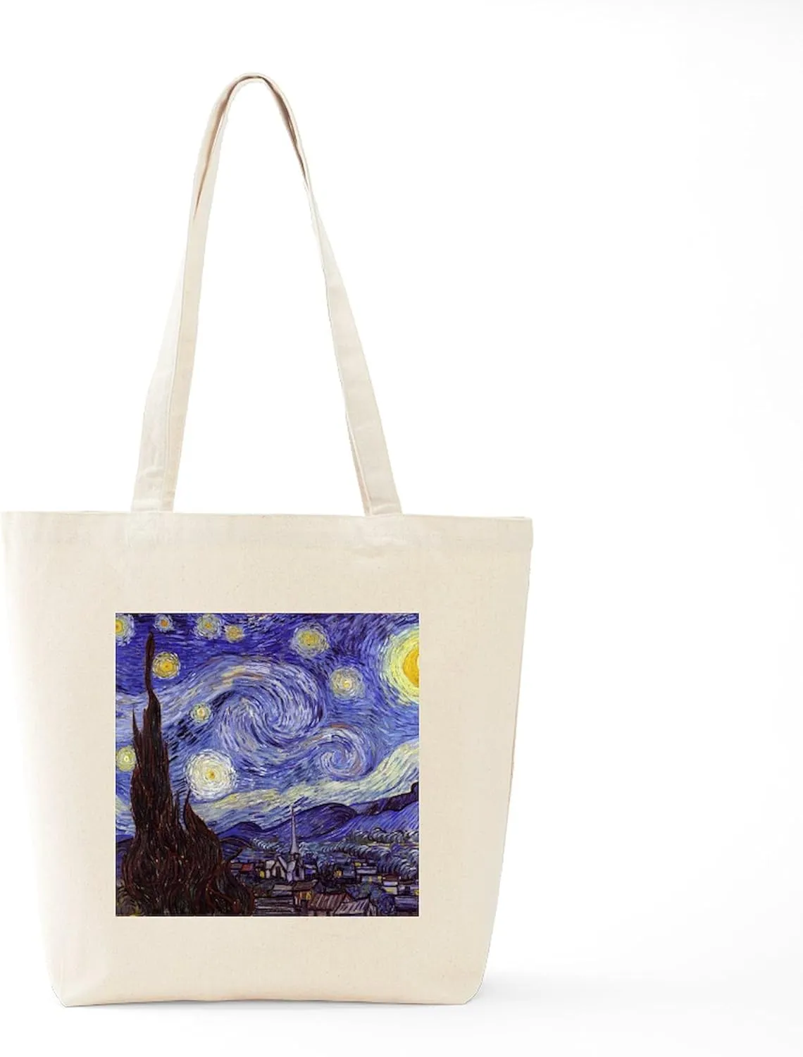 CafePress Starry Night Tote Bag Natural Canvas Tote Bag, Reusable Shopping Bag