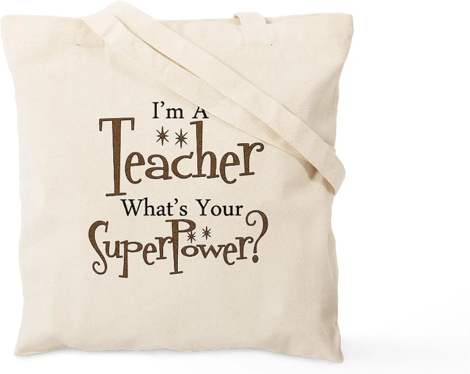 CafePress Super Teacher Tote Bag Natural Canvas Tote Bag, Reusable Shopping Bag
