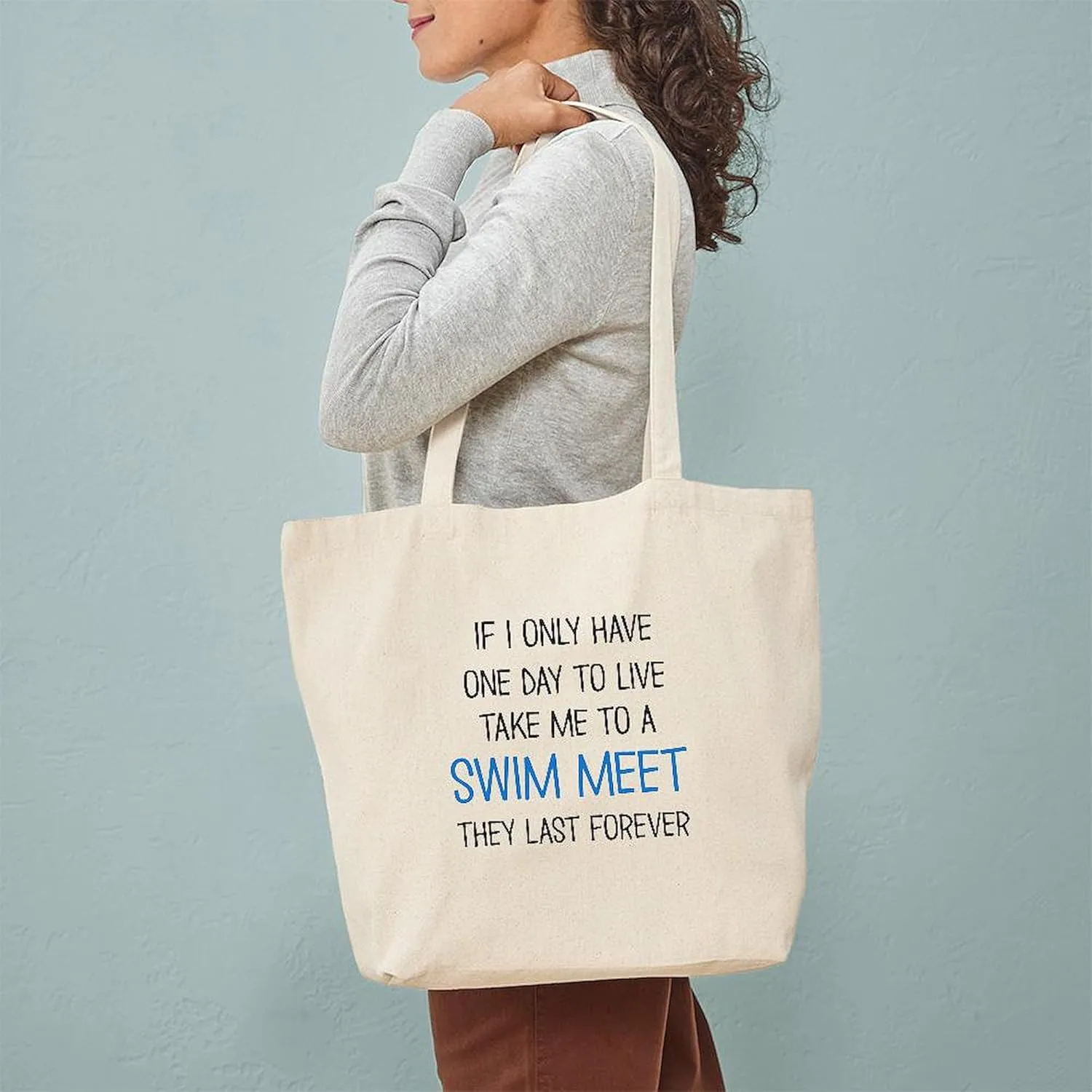 CafePress SWIM MEET Tote Bag Natural Canvas Tote Bag, Reusable Shopping Bag