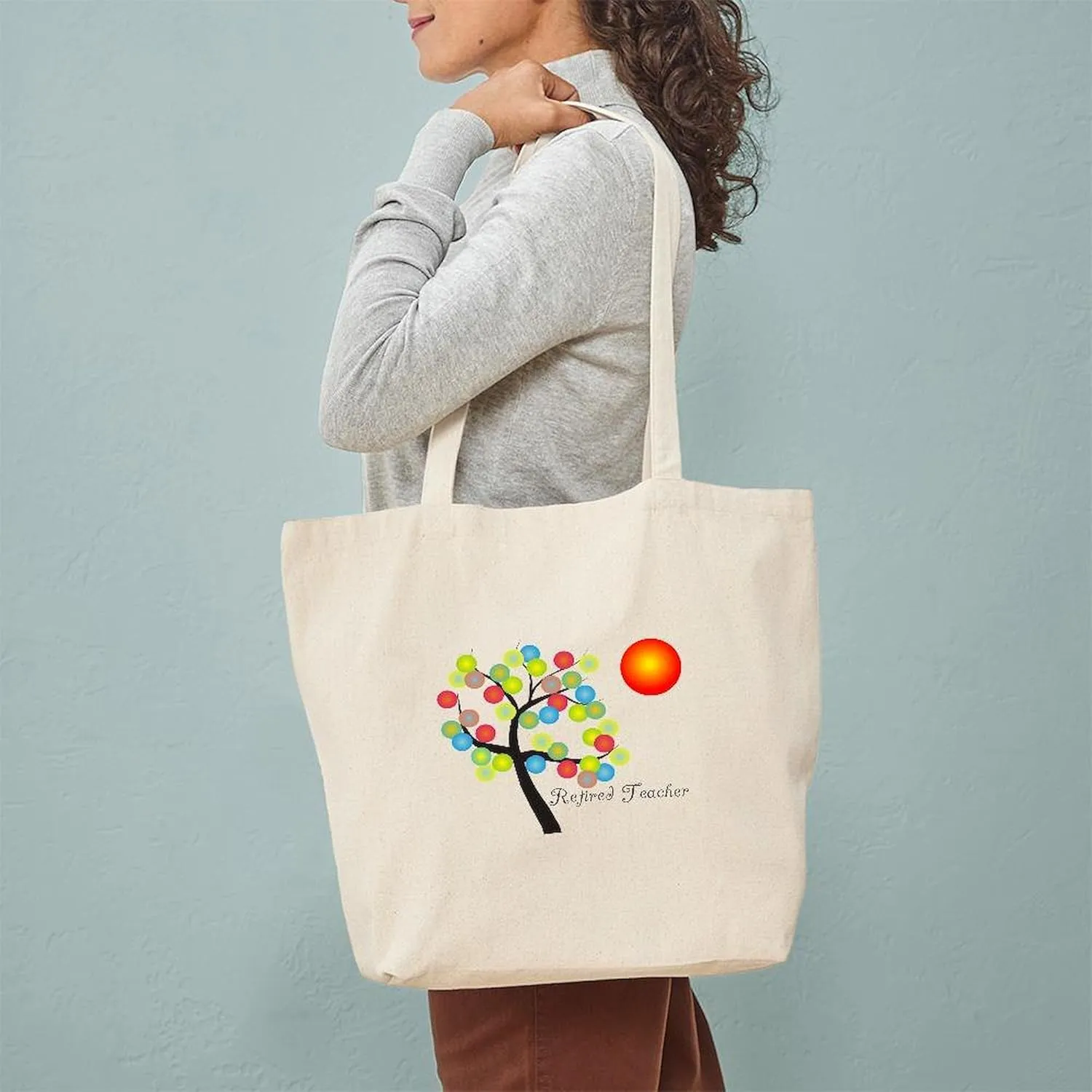 CafePress Teachers Tote Bag Natural Canvas Tote Bag, Reusable Shopping Bag