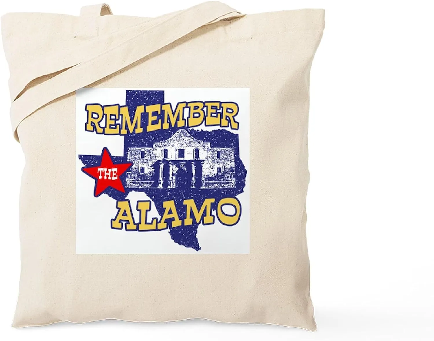 CafePress Texas Remember The Alamo Tote Bag Natural Canvas Tote Bag, Reusable Shopping Bag