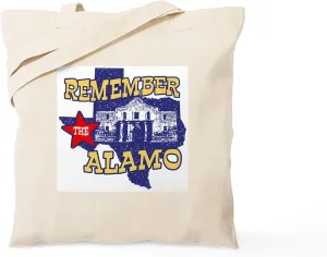 CafePress Texas Remember The Alamo Tote Bag Natural Canvas Tote Bag, Reusable Shopping Bag