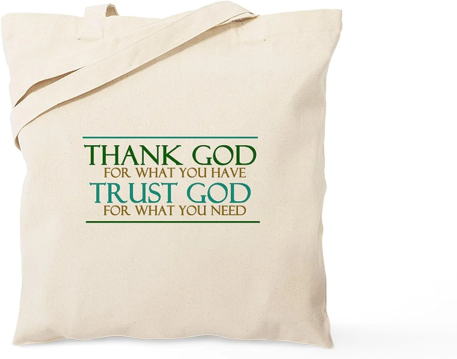 CafePress Thank God Trust God Tote Bag Natural Canvas Tote Bag, Reusable Shopping Bag