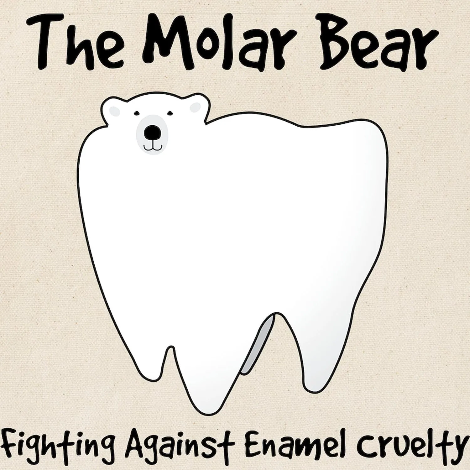 CafePress The Molar Bear. Fighting Against Enamel Cruelty To Natural Canvas Tote Bag, Reusable Shopping Bag
