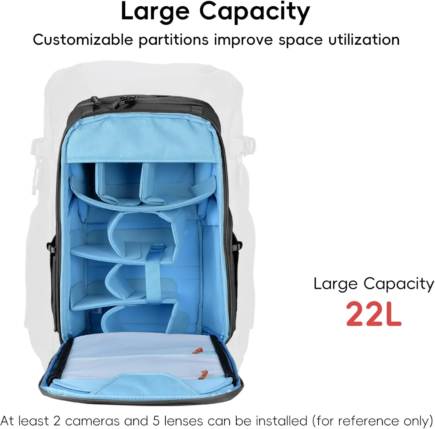 Camera and Drone High-Protection Backpack 22L for DJI Air 3s/Mavic 3 Pro/Mini 4 Pro/Avata 2/FPV,Waterproof Travel Bag for Sony, Canon, Nikon, DSLR/SLR Mirrorless, Camera Tripod Black