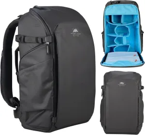 Camera and Drone High-Protection Backpack 22L for DJI Air 3s/Mavic 3 Pro/Mini 4 Pro/Avata 2/FPV,Waterproof Travel Bag for Sony, Canon, Nikon, DSLR/SLR Mirrorless, Camera Tripod Black