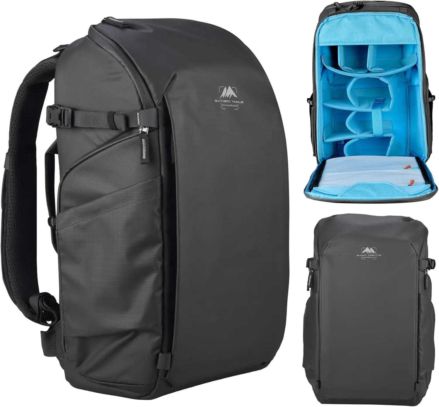 Camera and Drone High-Protection Backpack 22L for DJI Air 3s/Mavic 3 Pro/Mini 4 Pro/Avata 2/FPV,Waterproof Travel Bag for Sony, Canon, Nikon, DSLR/SLR Mirrorless, Camera Tripod Black