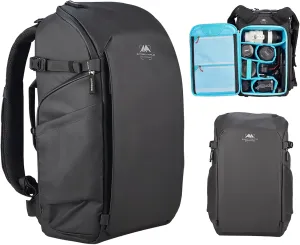Camera and Drone High-Protection Backpack 26L for DJI Air 3s/Mavic 3 Pro/Mini 4 Pro/Avata 2/FPV,Waterproof Travel Bag for Sony, Canon, Nikon, DSLR/SLR Mirrorless, Camera Tripod Black