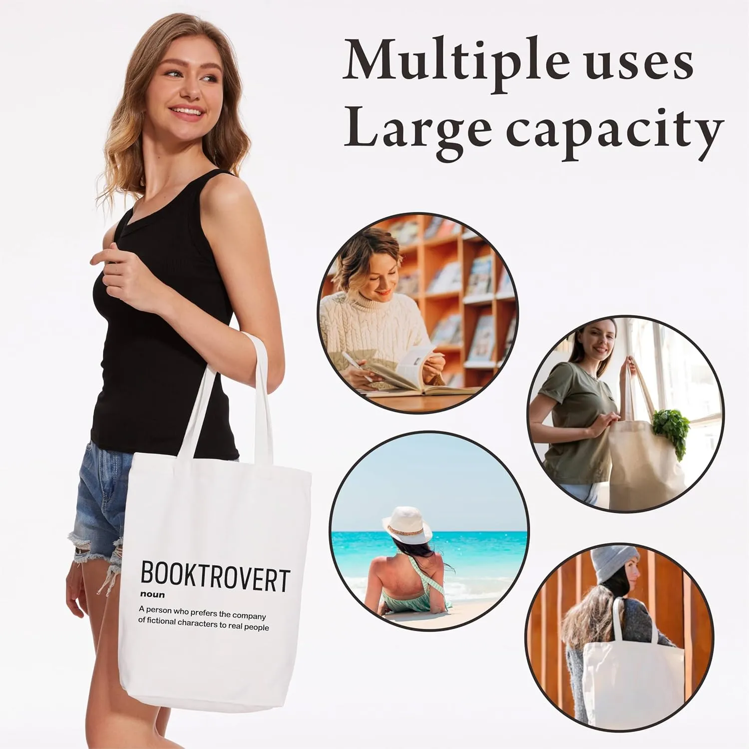 Canvas Tote Bag For Women,A