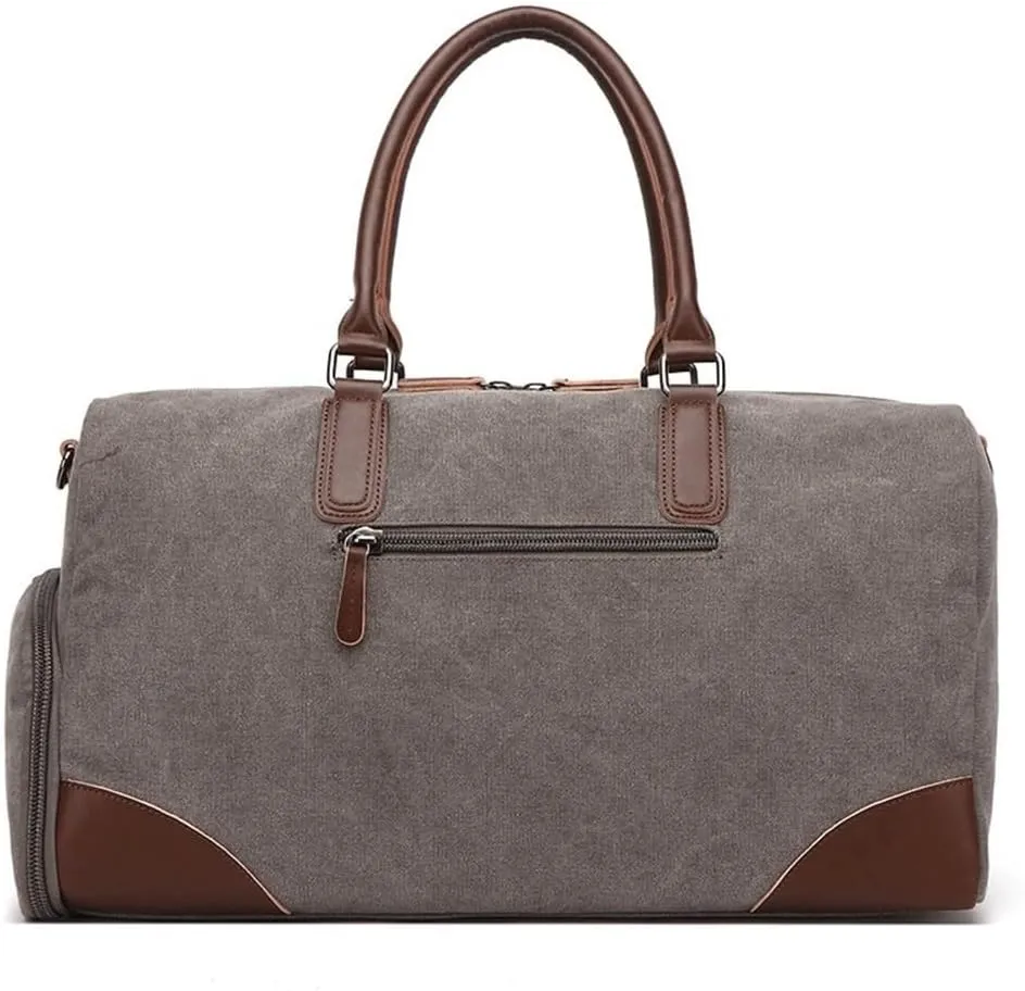 Canvas Travel Duffle Bag Multiple Compartments Waterproof Large Overnight Bag For Men Carry on Office Business